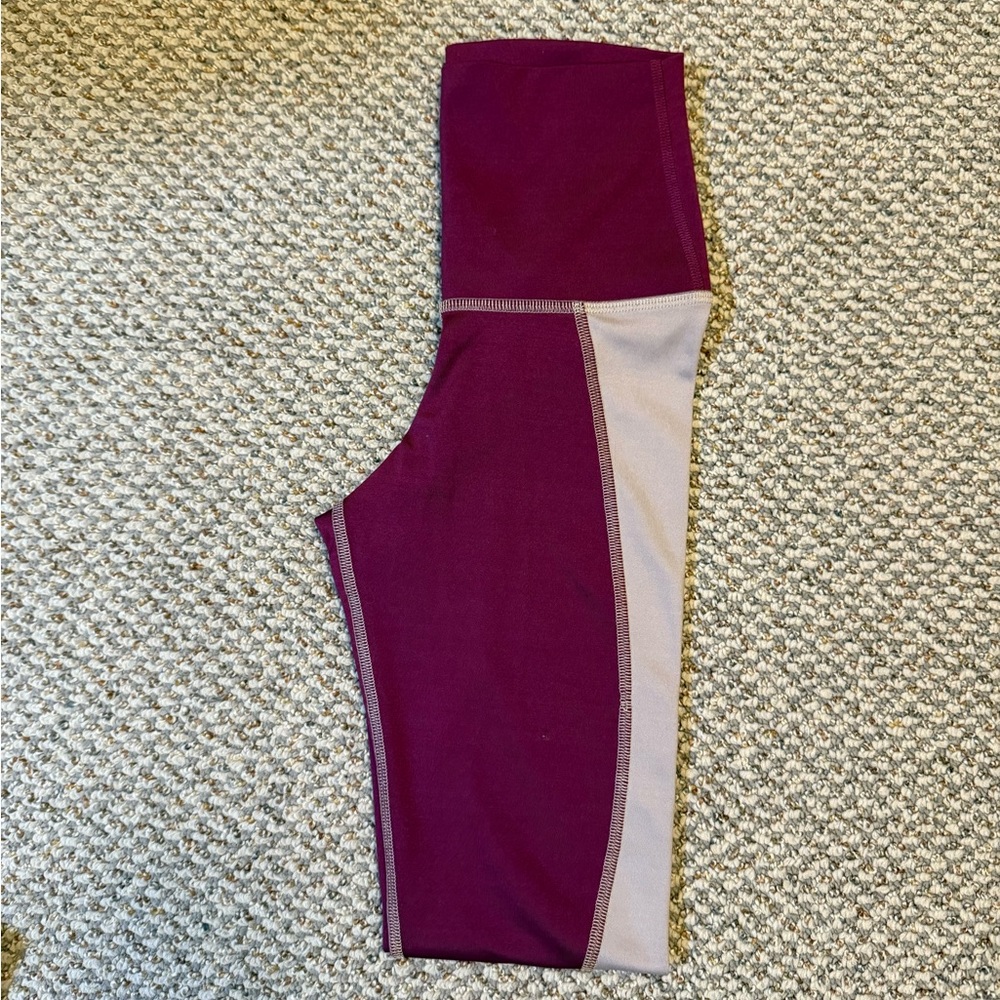 Mika tight leggings in maroon and tan
